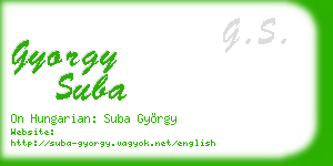 gyorgy suba business card