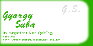 gyorgy suba business card